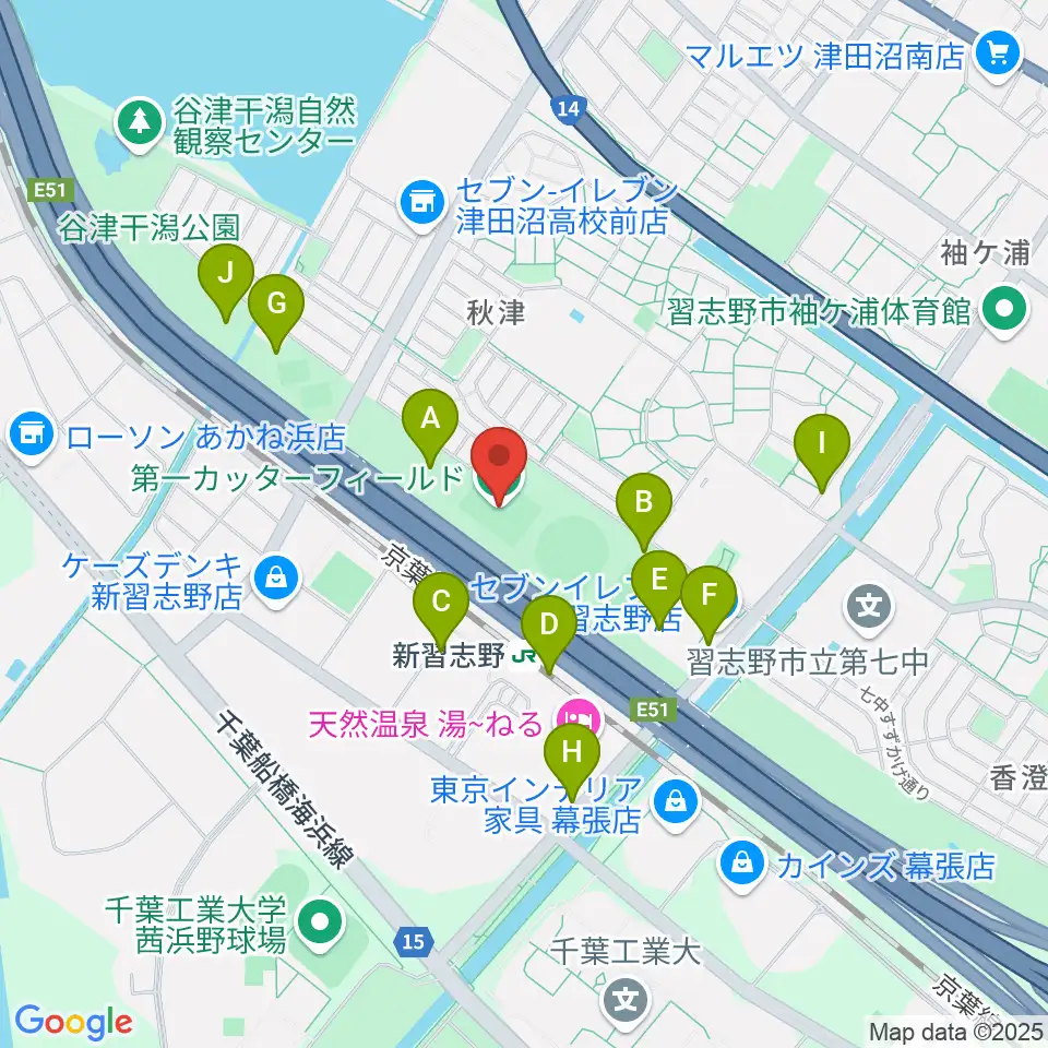 第一カッターフィールド周辺の駐車場・コインパーキング一覧地図