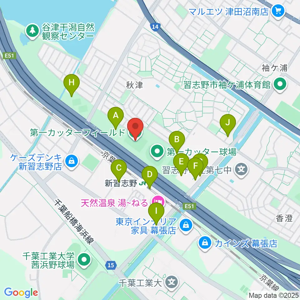 第一カッターフィールド周辺の駐車場・コインパーキング一覧地図