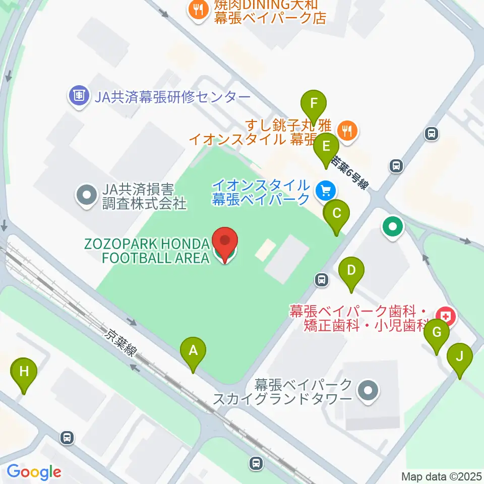 ZOZOPARK HONDA FOOTBALL AREA周辺の駐車場・コインパーキング一覧地図
