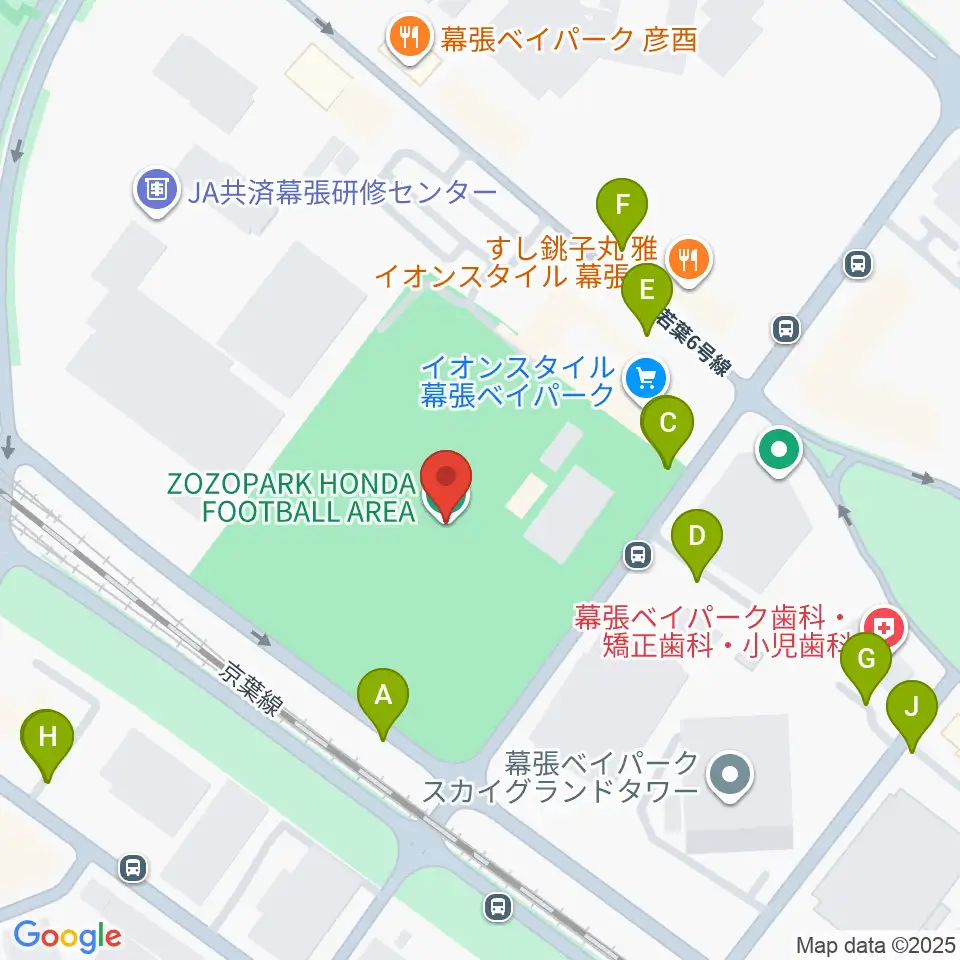 ZOZOPARK HONDA FOOTBALL AREA周辺の駐車場・コインパーキング一覧地図