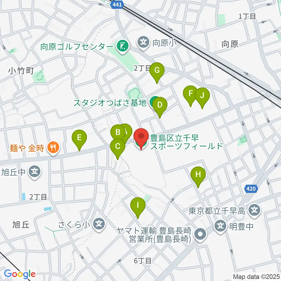 千早スポーツフィールド運動場周辺の駐車場・コインパーキング一覧地図