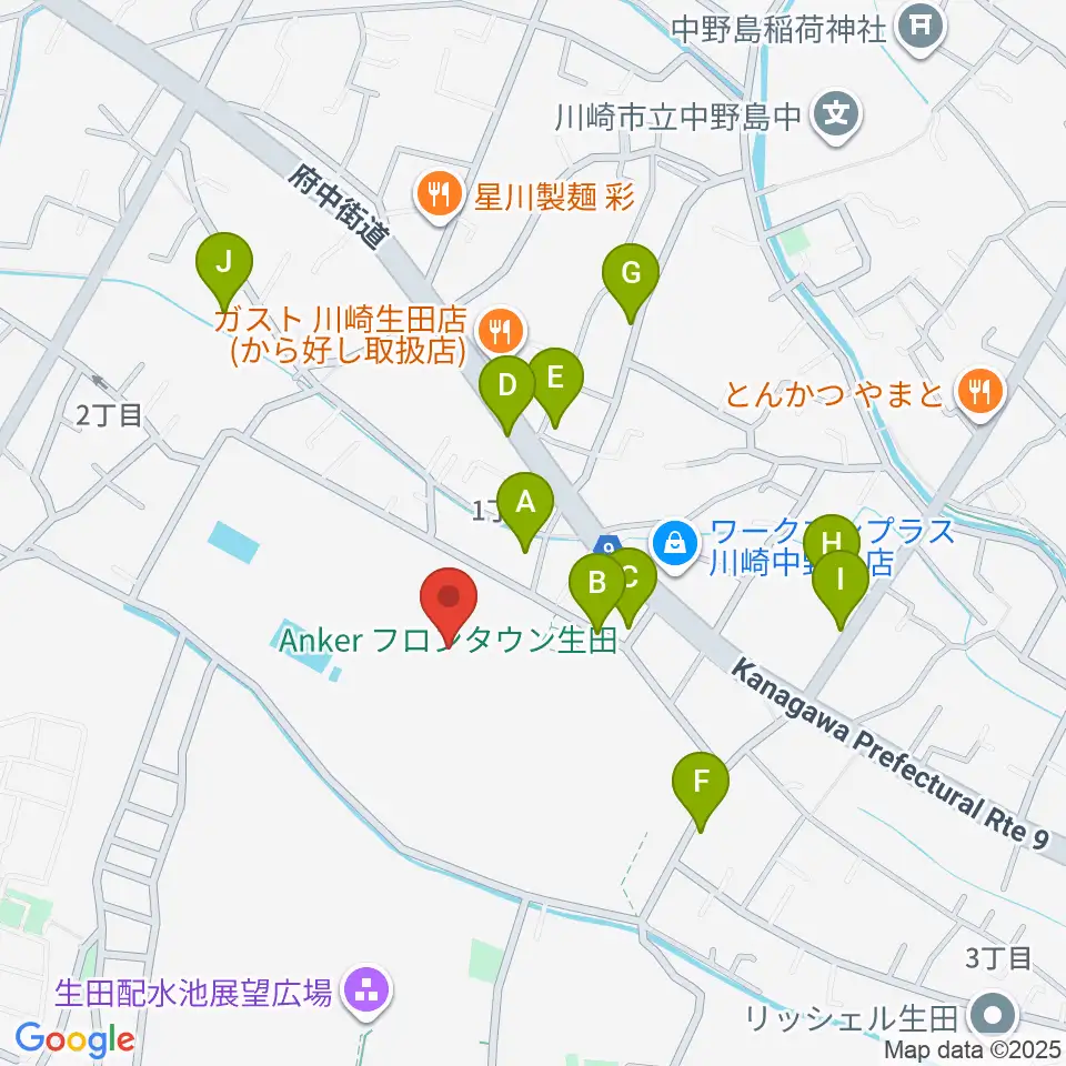 Ankerフィールド周辺の駐車場・コインパーキング一覧地図