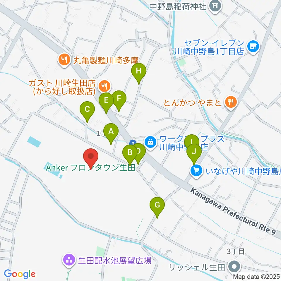 Ankerフィールド周辺の駐車場・コインパーキング一覧地図