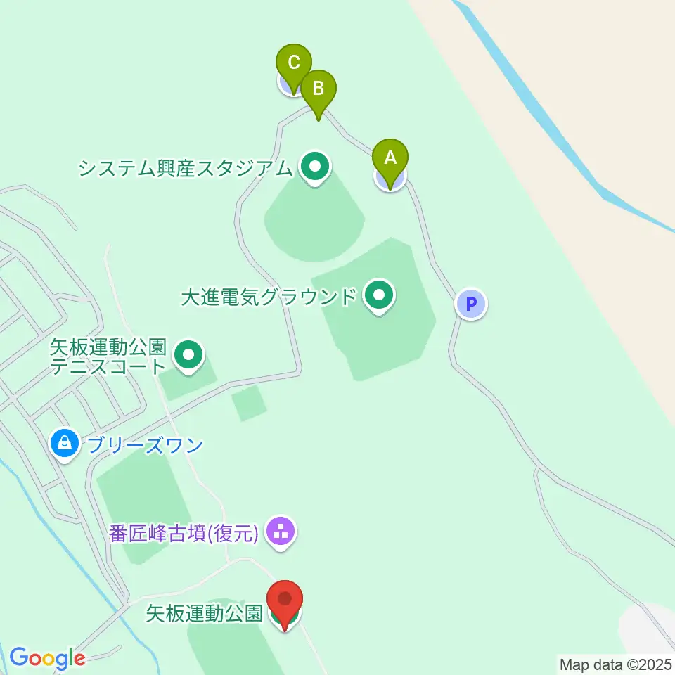 緑新スタジアムYAITA周辺の駐車場・コインパーキング一覧地図