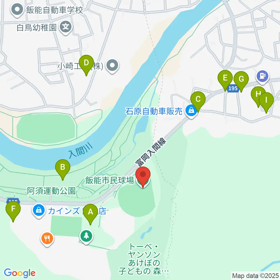 飯能市民球場周辺の駐車場・コインパーキング一覧地図
