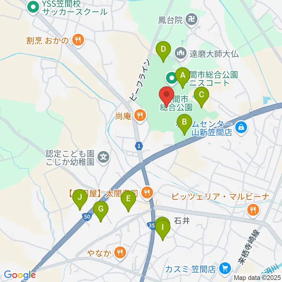 笠間市民球場周辺の駐車場・コインパーキング一覧地図