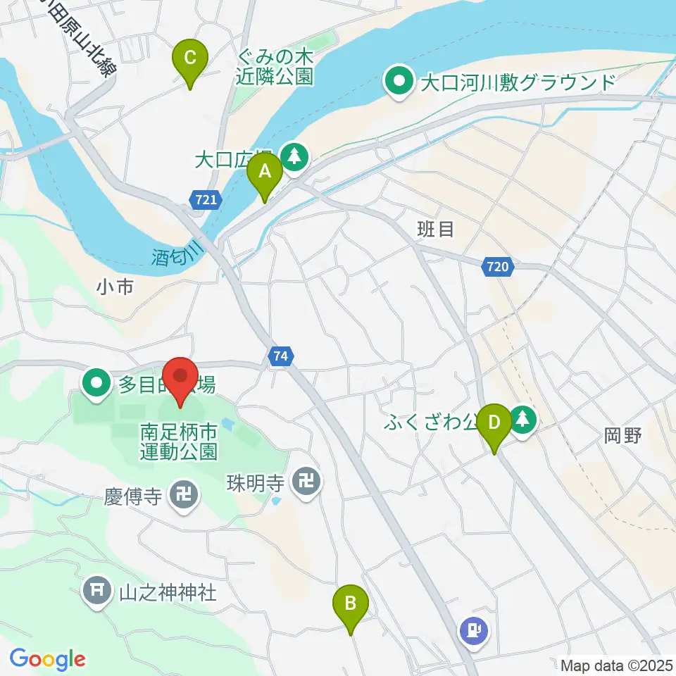 南足柄球場周辺の駐車場・コインパーキング一覧地図