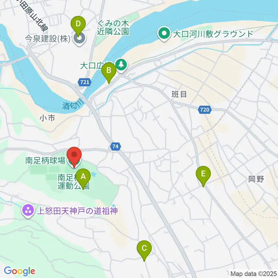 南足柄球場周辺の駐車場・コインパーキング一覧地図