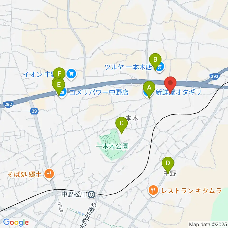 中野市営野球場周辺の駐車場・コインパーキング一覧地図