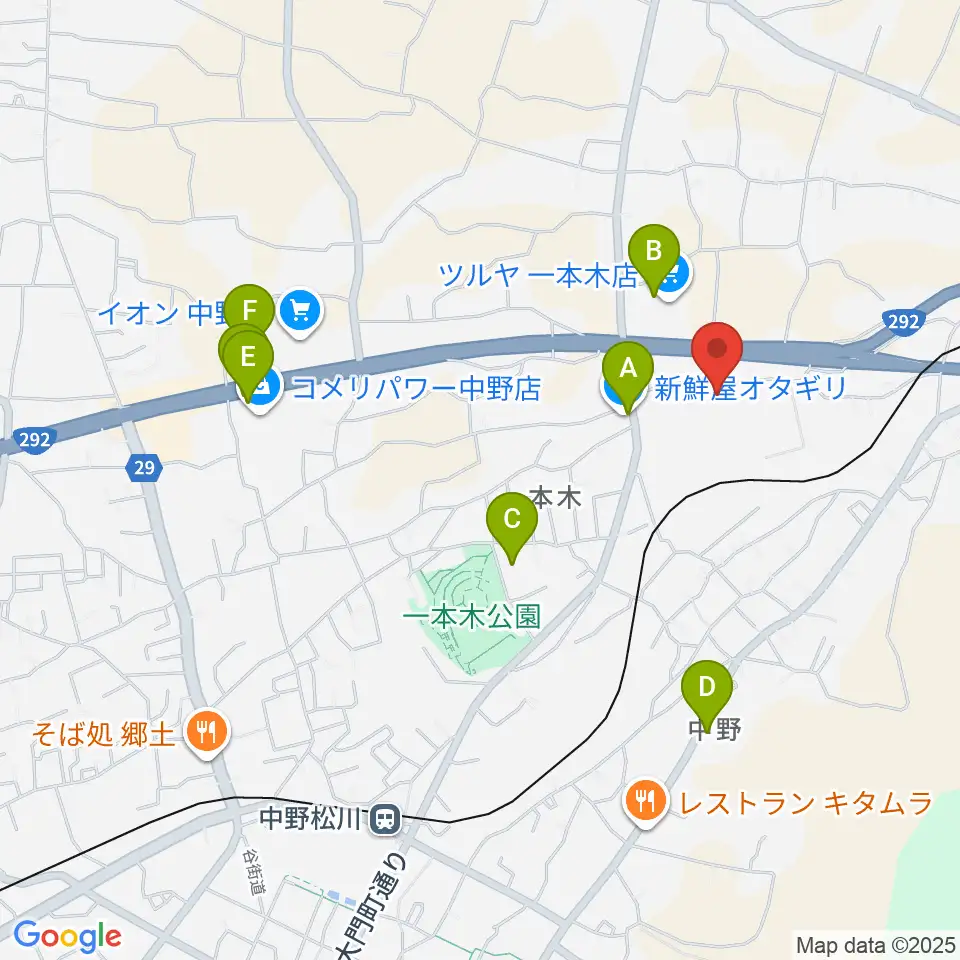 中野市営野球場周辺の駐車場・コインパーキング一覧地図