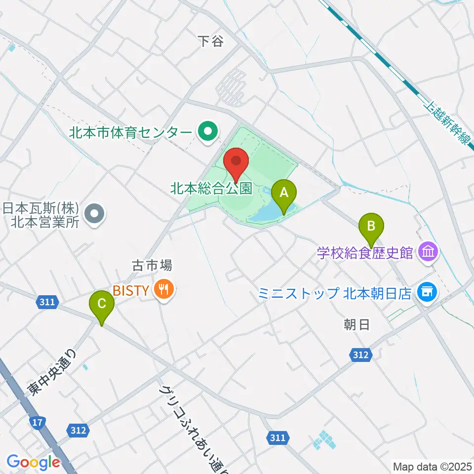 北本総合公園野球場周辺の駐車場・コインパーキング一覧地図