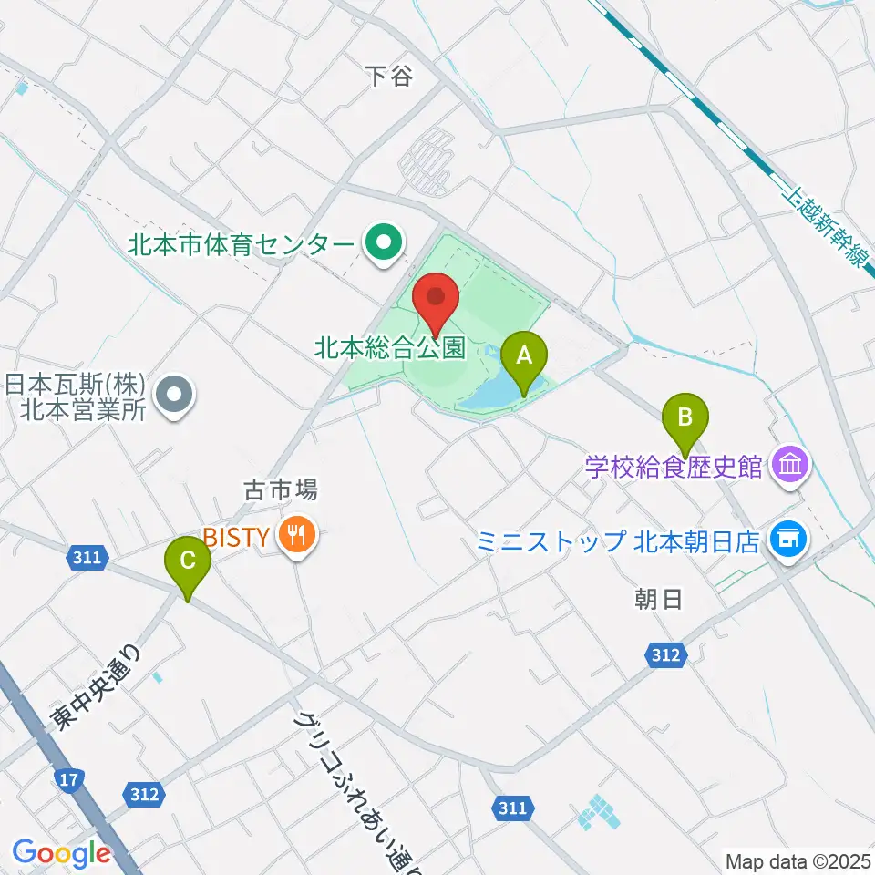 北本総合公園野球場周辺の駐車場・コインパーキング一覧地図