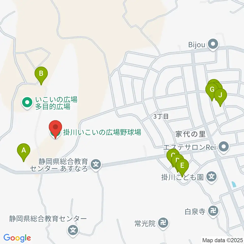 掛川市いこいの広場野球場周辺の駐車場・コインパーキング一覧地図