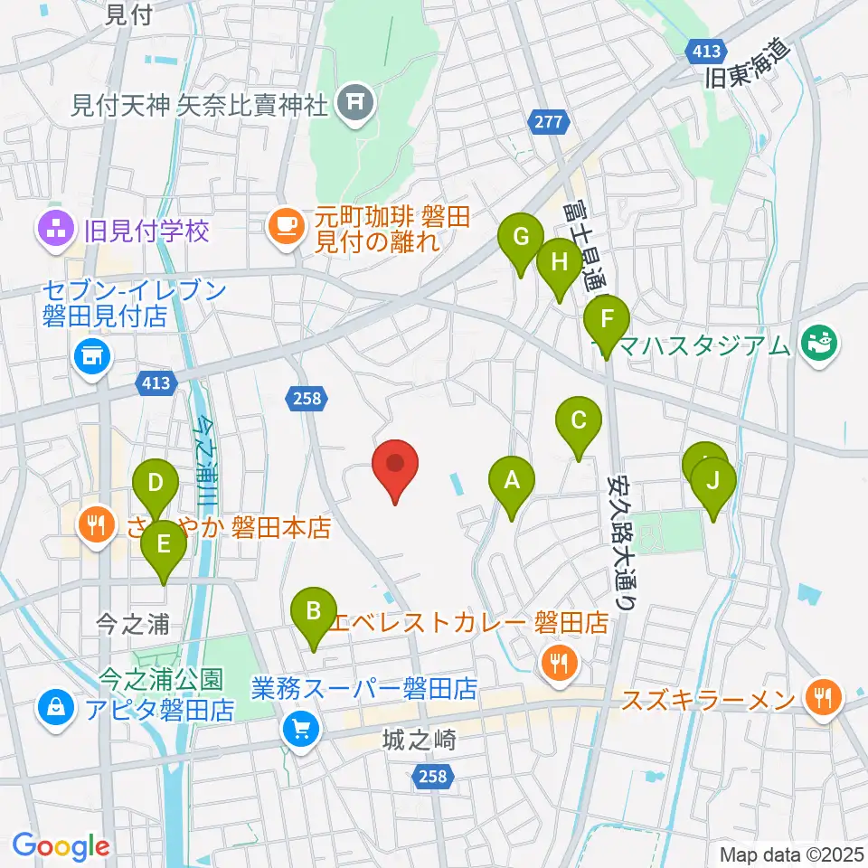 磐田城山球場周辺の駐車場・コインパーキング一覧地図