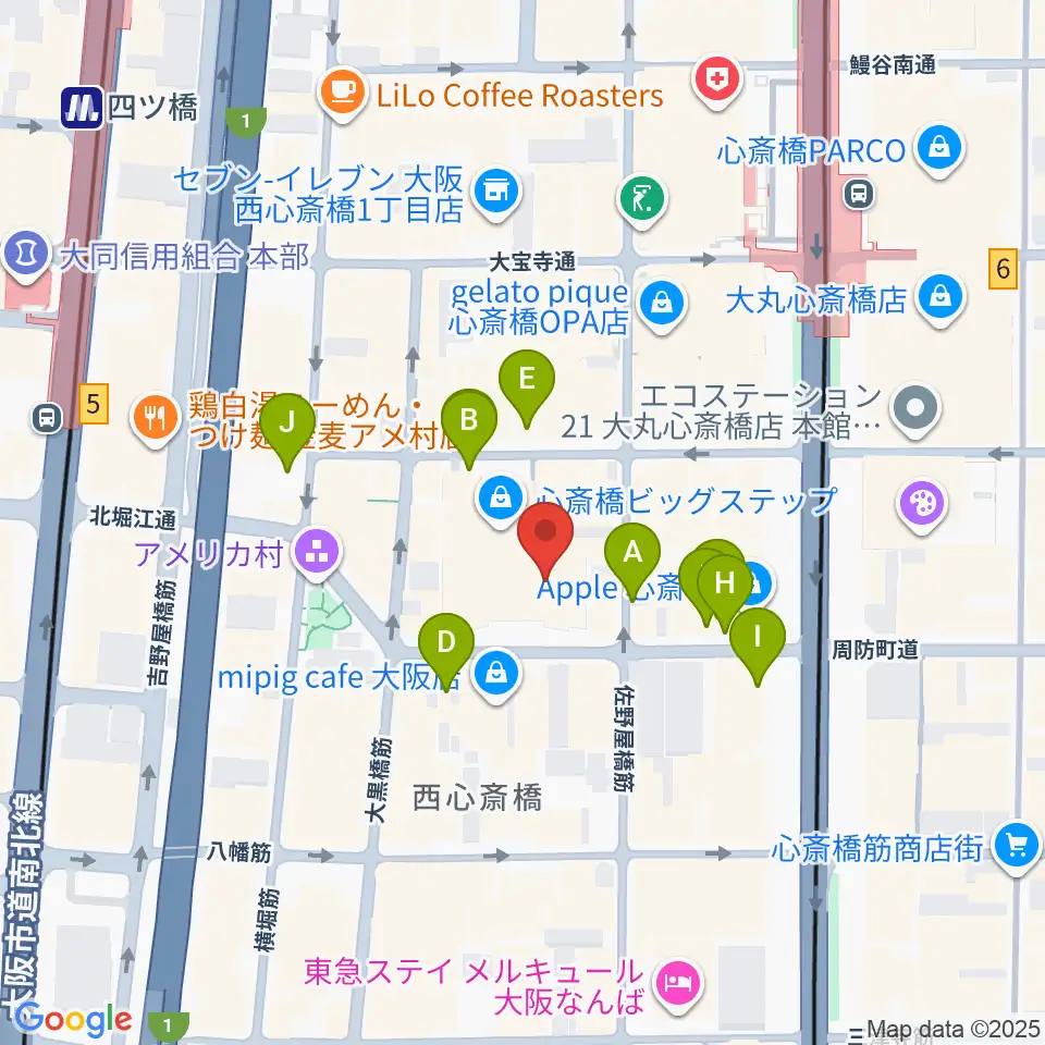 キノシネマ心斎橋周辺の駐車場・コインパーキング一覧地図