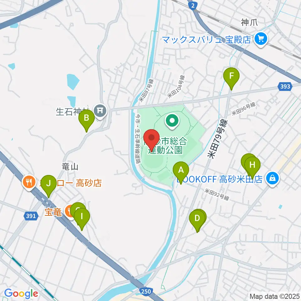 高砂市野球場周辺の駐車場・コインパーキング一覧地図