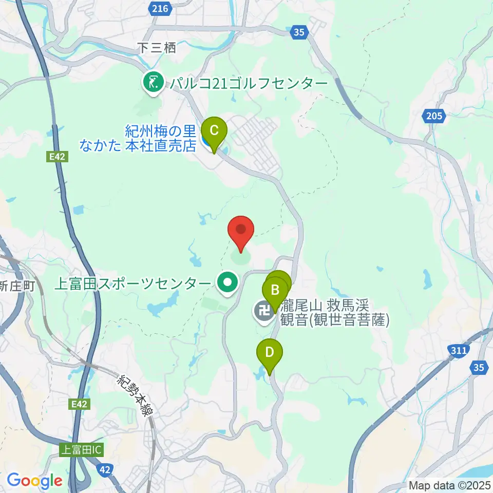 上富田スポーツセンター野球場周辺の駐車場・コインパーキング一覧地図