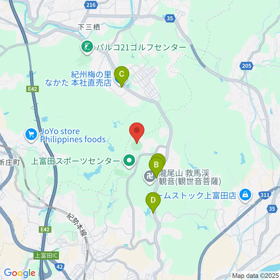 上富田スポーツセンター野球場周辺の駐車場・コインパーキング一覧地図