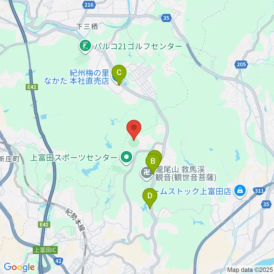 上富田スポーツセンター野球場周辺の駐車場・コインパーキング一覧地図