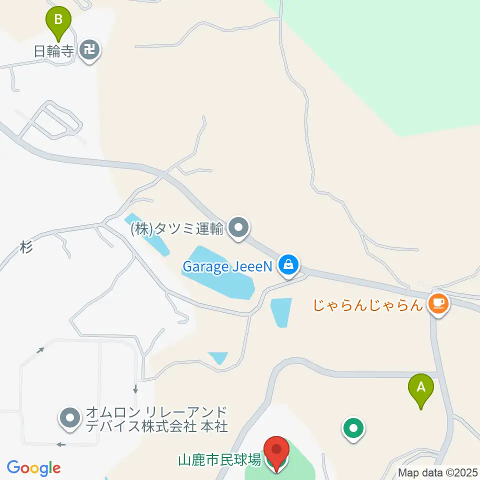 山鹿市民球場周辺の駐車場・コインパーキング一覧地図