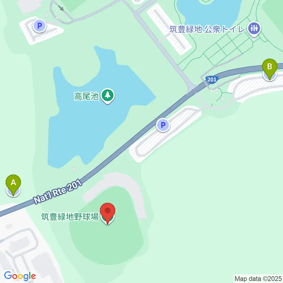 筑豊緑地野球場周辺の駐車場・コインパーキング一覧地図