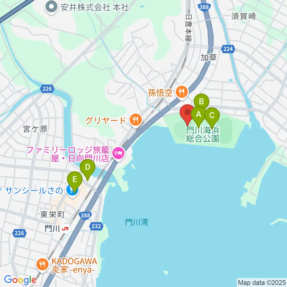 門川海浜総合公園野球場周辺の駐車場・コインパーキング一覧地図