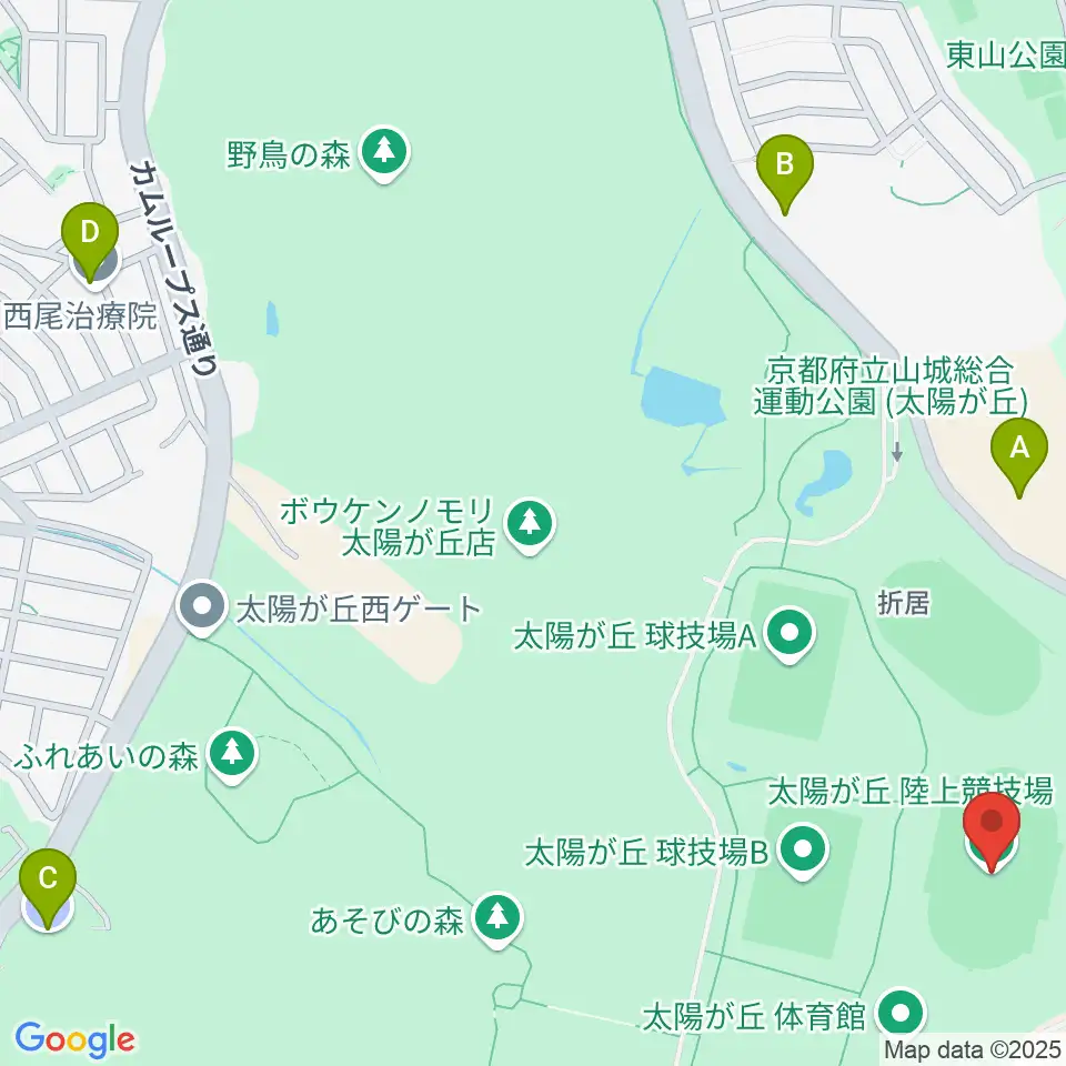 太陽が丘陸上競技場周辺の駐車場・コインパーキング一覧地図