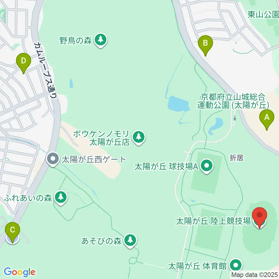 太陽が丘陸上競技場周辺の駐車場・コインパーキング一覧地図