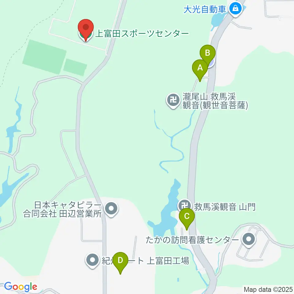 上富田スポーツセンター球技場周辺の駐車場・コインパーキング一覧地図