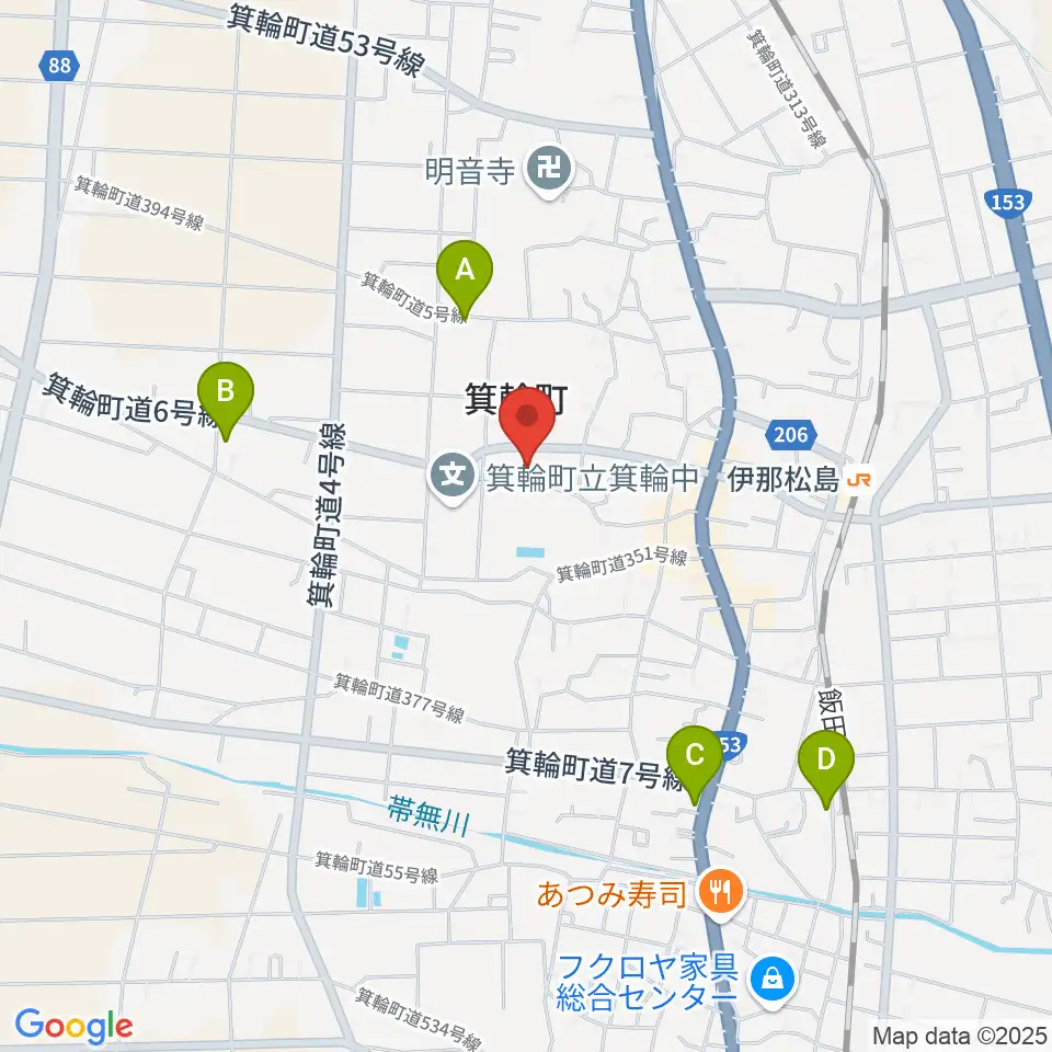 箕輪町郷土博物館周辺の駐車場・コインパーキング一覧地図