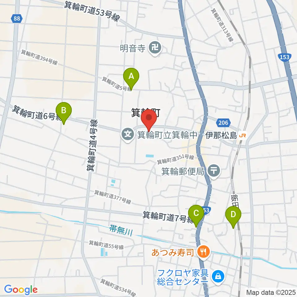 箕輪町郷土博物館周辺の駐車場・コインパーキング一覧地図