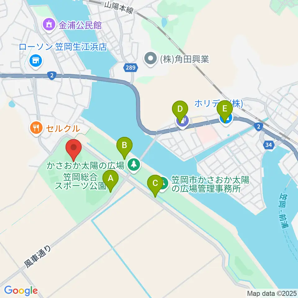 岡山県笠岡陸上競技場周辺の駐車場・コインパーキング一覧地図