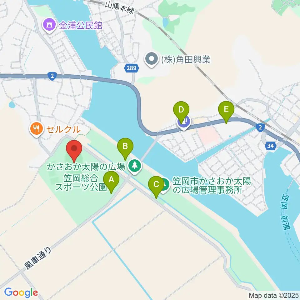 岡山県笠岡陸上競技場周辺の駐車場・コインパーキング一覧地図