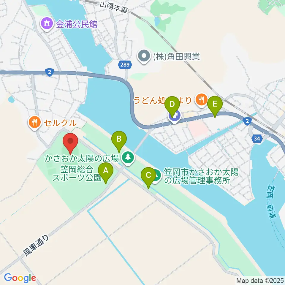 岡山県笠岡陸上競技場周辺の駐車場・コインパーキング一覧地図