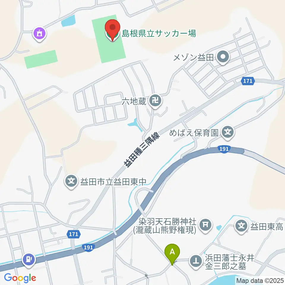 島根県立サッカー場周辺の駐車場・コインパーキング一覧地図