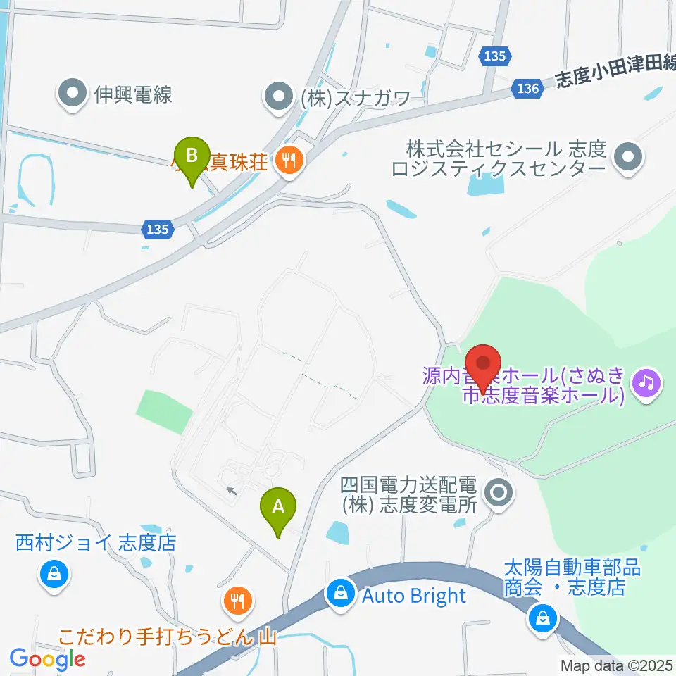 志度総合運動公園野球場周辺の駐車場・コインパーキング一覧地図