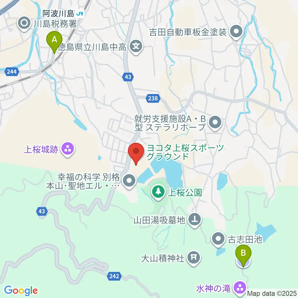 ヨコタ上桜スポーツグラウンド周辺の駐車場・コインパーキング一覧地図