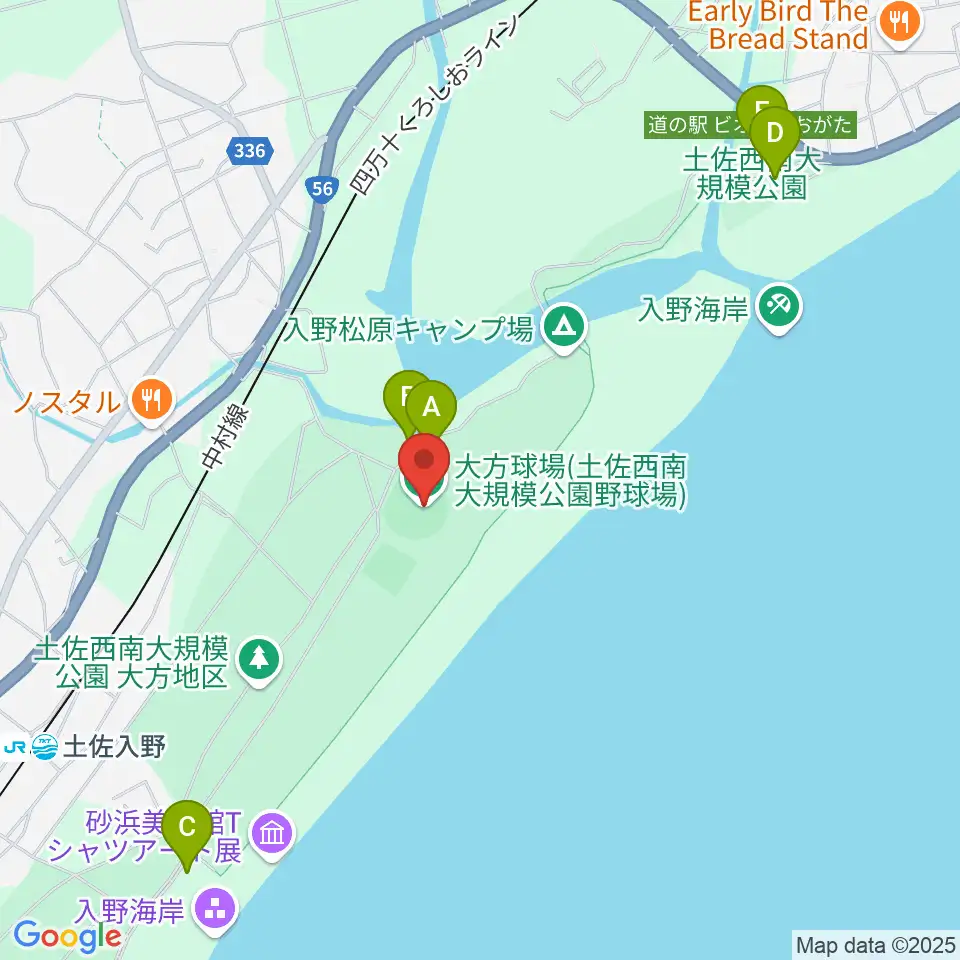 土佐西南大規模公園野球場周辺の駐車場・コインパーキング一覧地図