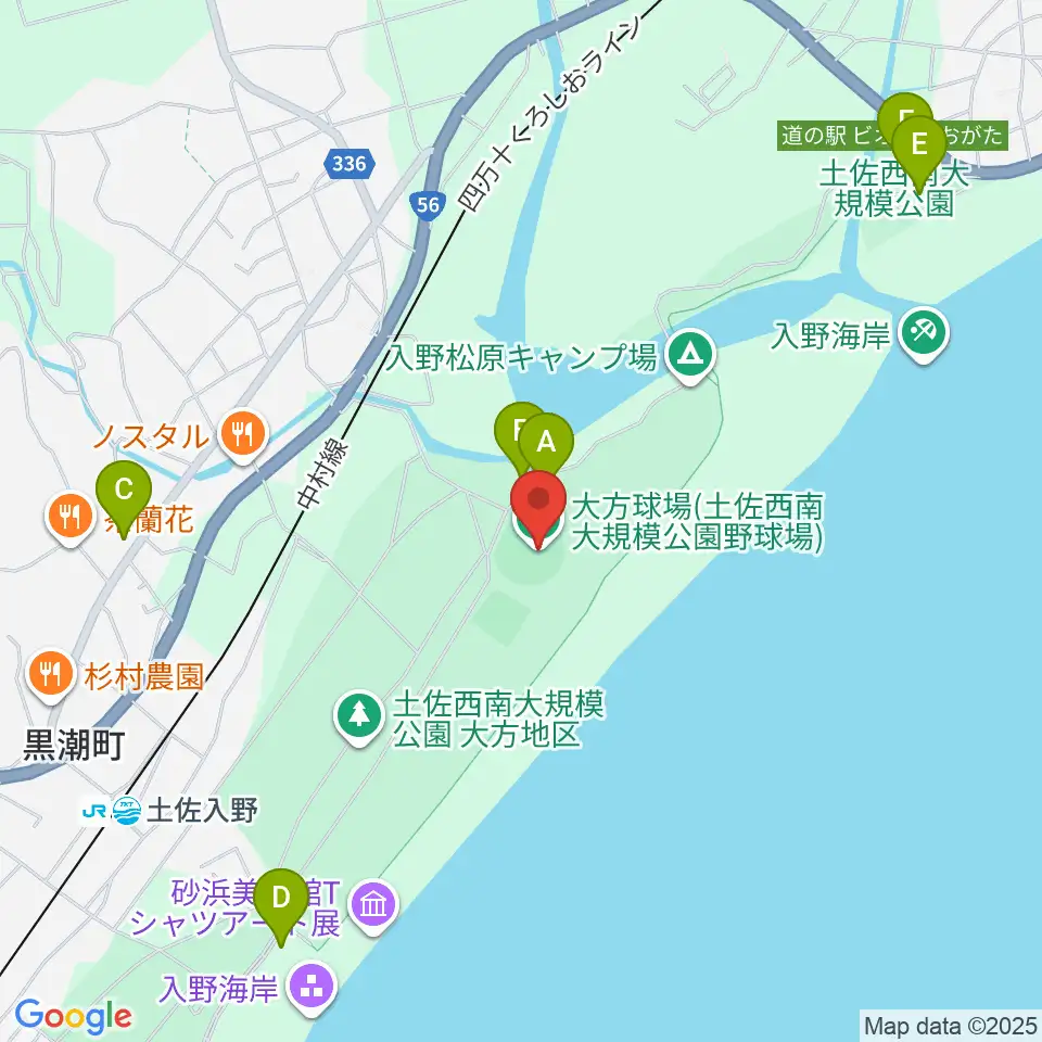 土佐西南大規模公園野球場周辺の駐車場・コインパーキング一覧地図