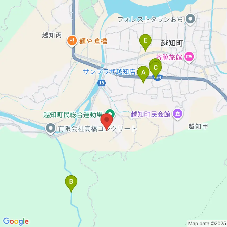 越知町民総合運動場周辺の駐車場・コインパーキング一覧地図