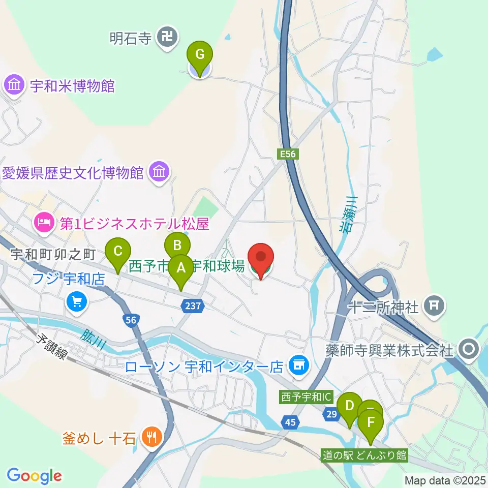西予市営宇和球場周辺の駐車場・コインパーキング一覧地図