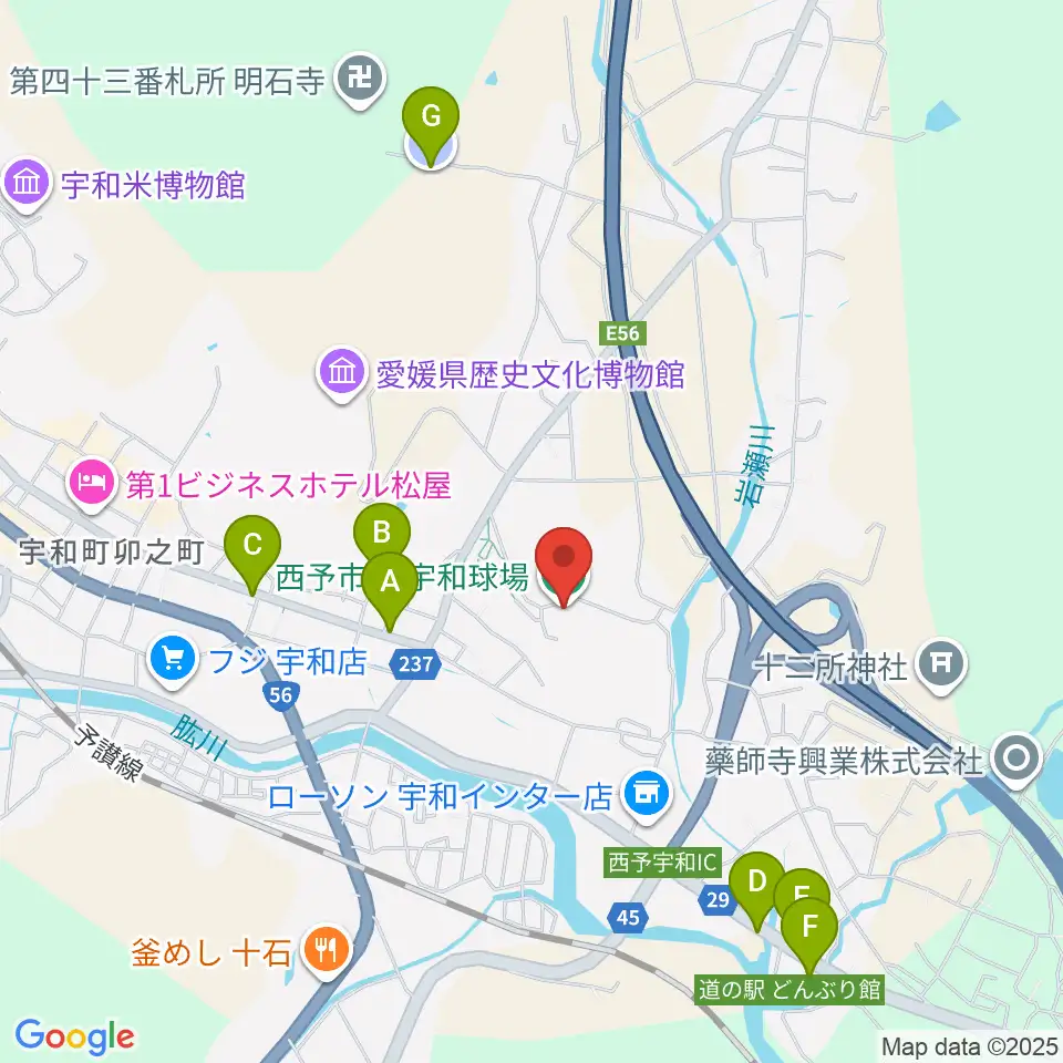 西予市営宇和球場周辺の駐車場・コインパーキング一覧地図