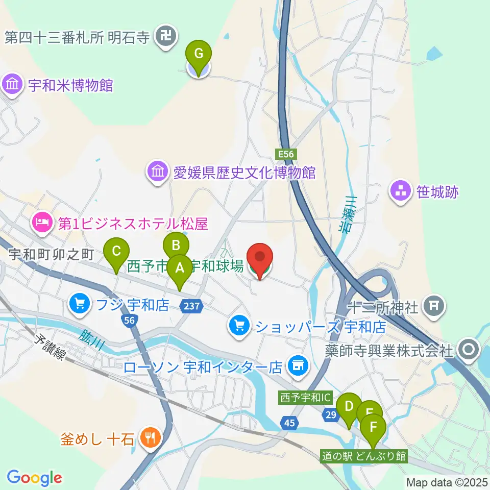 西予市営宇和球場周辺の駐車場・コインパーキング一覧地図