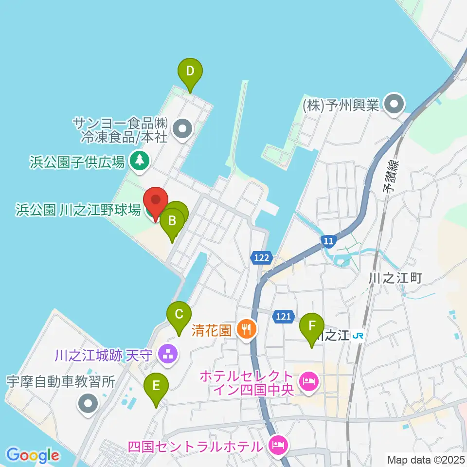 浜公園川之江野球場周辺の駐車場・コインパーキング一覧地図