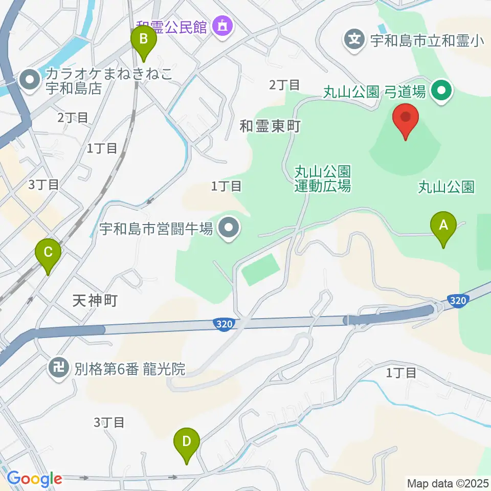 丸山公園野球場周辺の駐車場・コインパーキング一覧地図