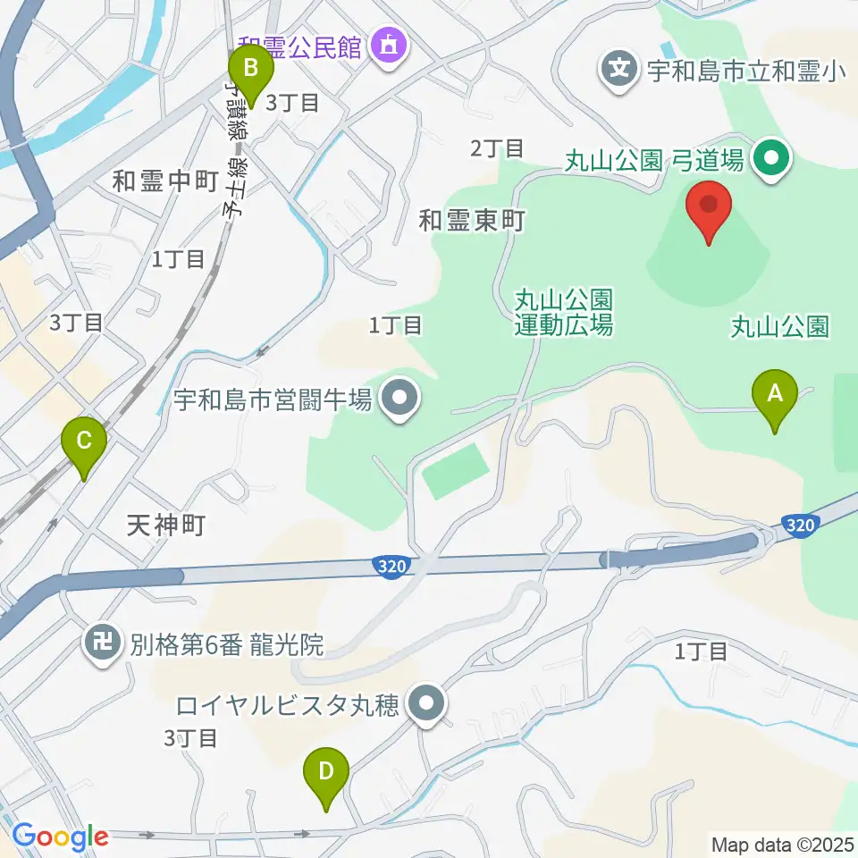 丸山公園野球場周辺の駐車場・コインパーキング一覧地図