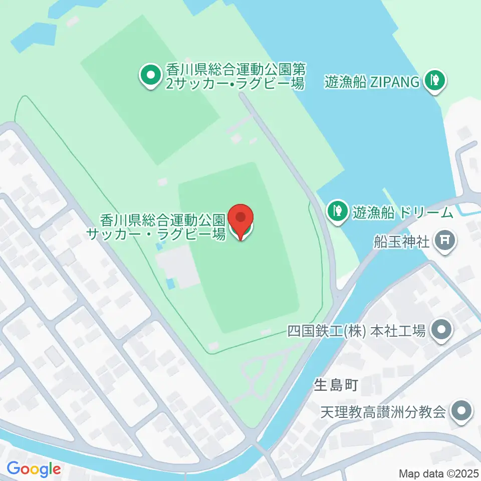 香川県総合運動公園サッカー・ラグビー場周辺の駐車場・コインパーキング一覧地図