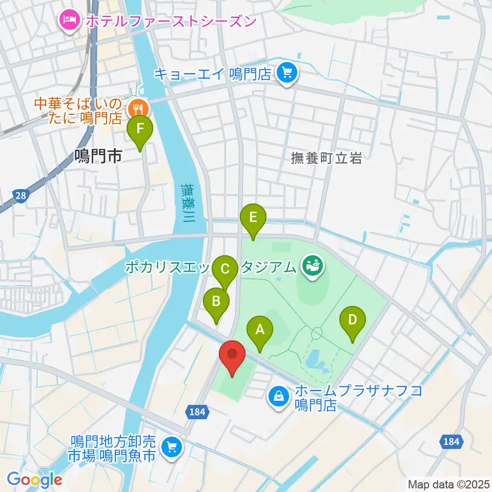 鳴門・大塚スポーツパーク球技場周辺の駐車場・コインパーキング一覧地図