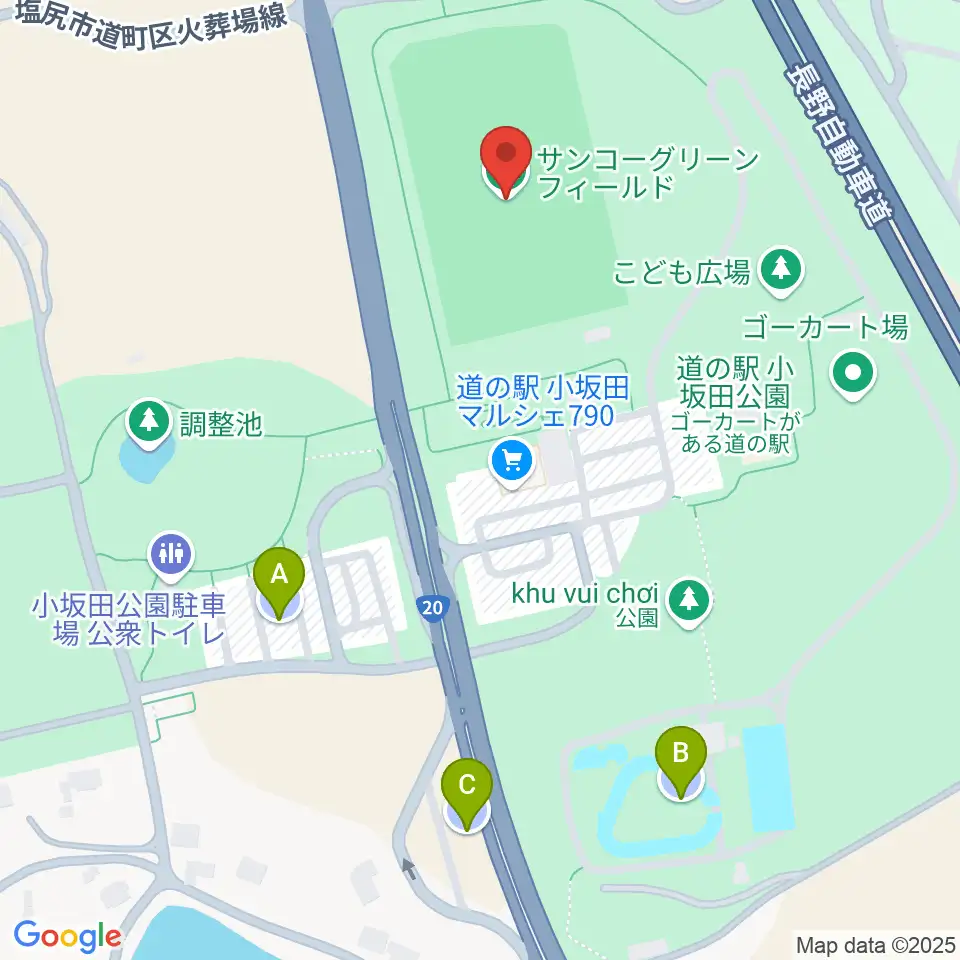 サンコーグリーンフィールド周辺の駐車場・コインパーキング一覧地図