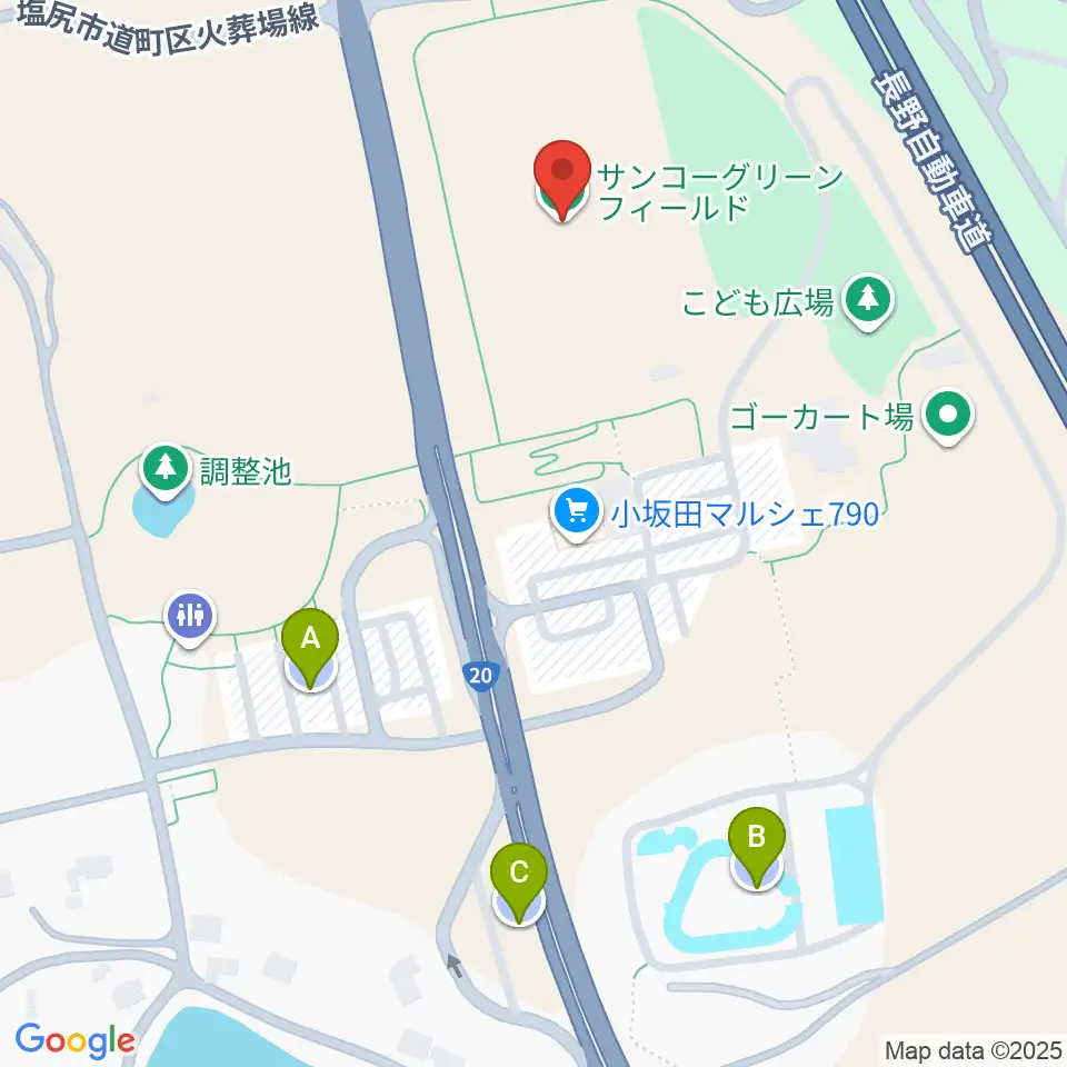 サンコーグリーンフィールド周辺の駐車場・コインパーキング一覧地図